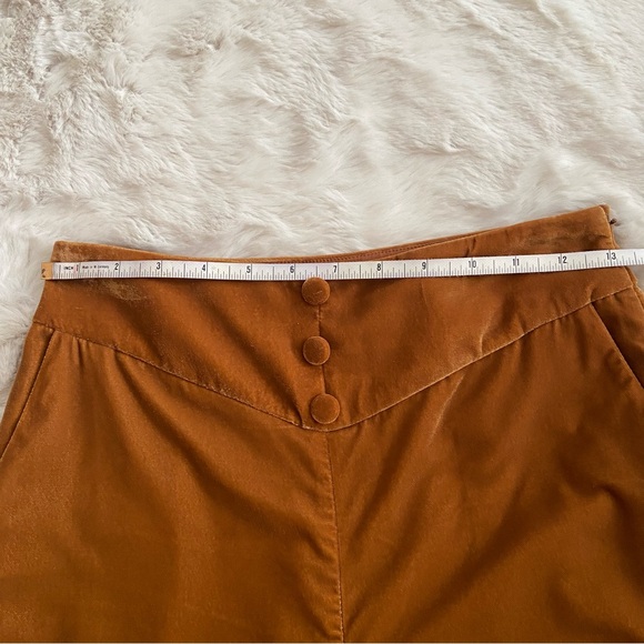 & OTHER STORIES High Waisted Velvet Trousers Burnt Orange - Picture 3 of 8